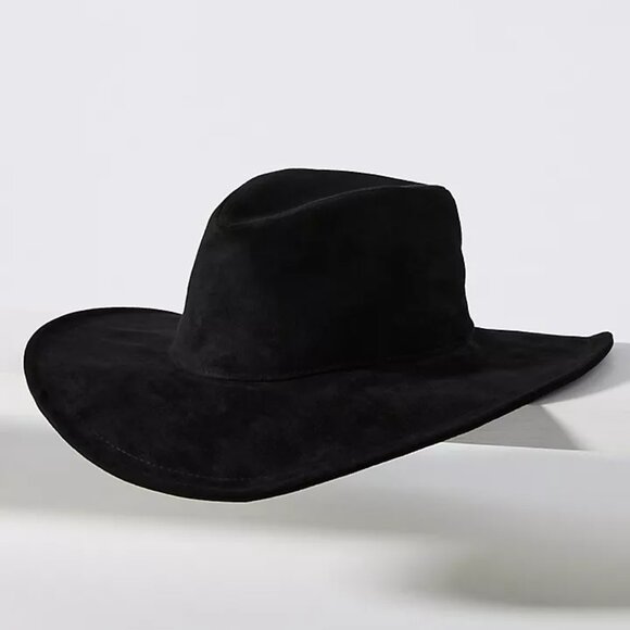 Anthropologie San Diego Hat Company Pioneer Black Adjustable Microsuede Hat- NWT main image 6